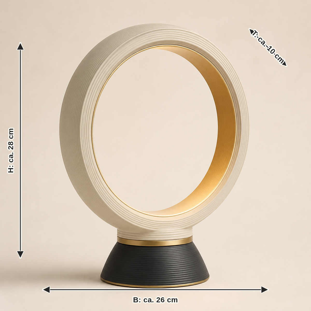 Measurement for LED ambient light light – Timeless: width approx. 26 cm, depth approx. 10 cm, height approx. 28 cm