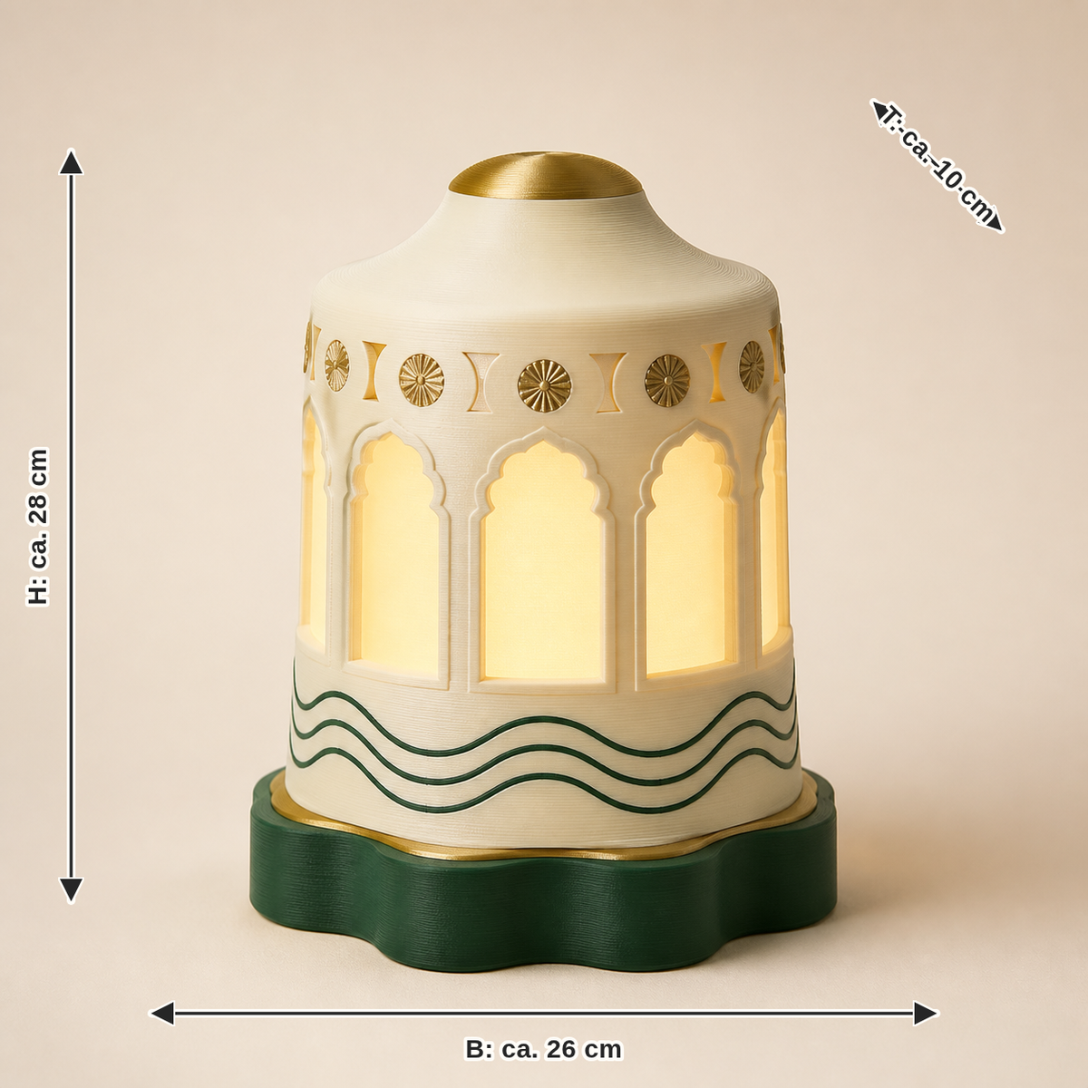 Measurement for LED ambient lamp Salzachring – Salzburg: width approx. 26 cm, depth approx. 10 cm, height approx. 28 cm