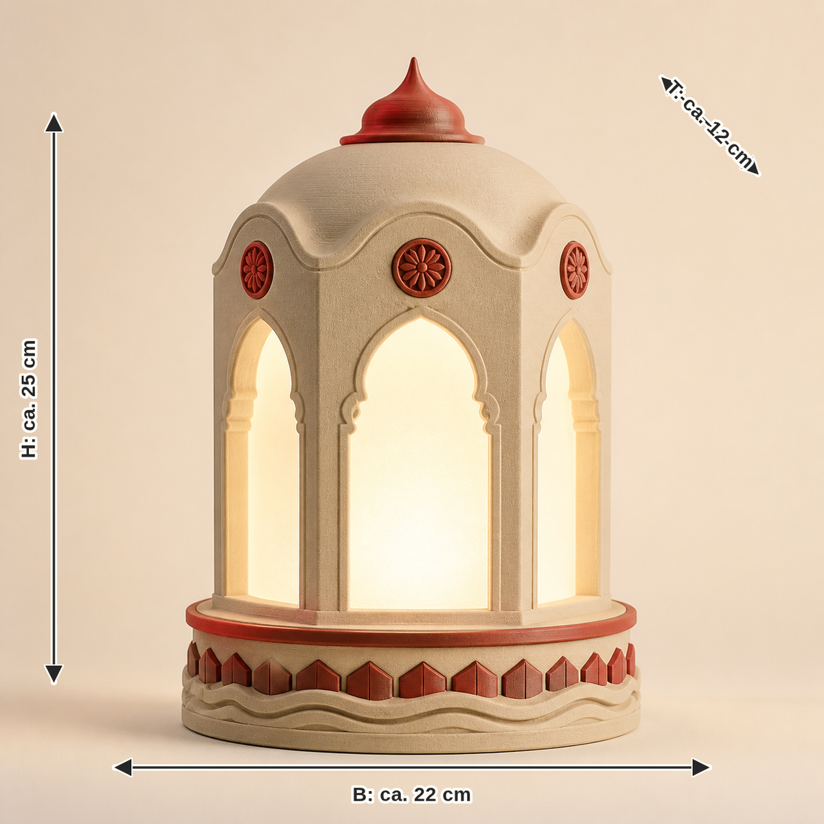 Measurement for LED light Old Town window – Salzburg: width approx. 22 cm, depth approx. 12 cm, height approx. 25 cm