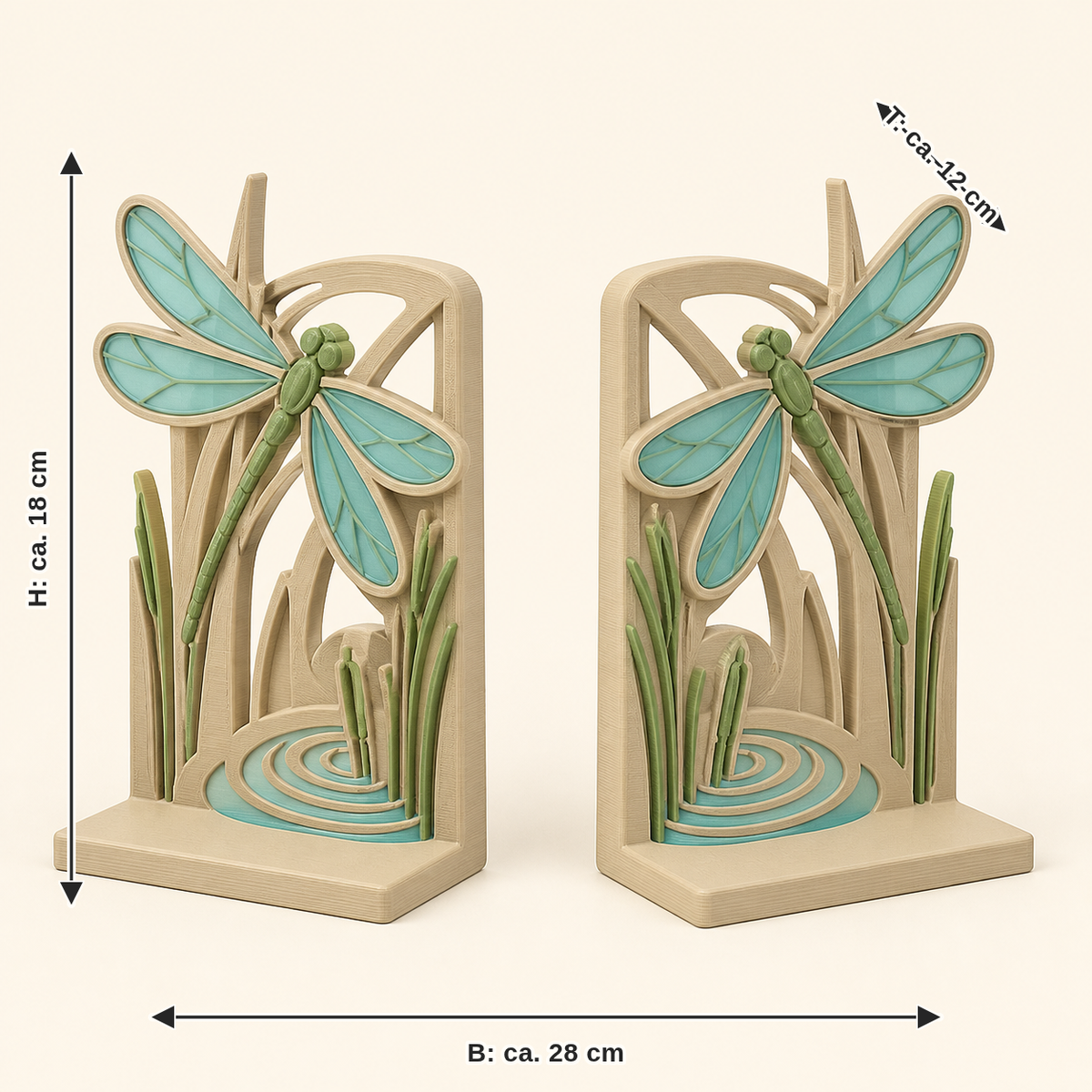 Double flight: width approx. 28 cm, depth approx. 12 cm, height approx. 18 cm