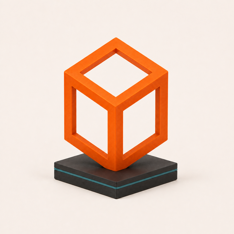 Logo-Aufsteller – 3D-gedruckt mit feinen FDM-Layerlinien