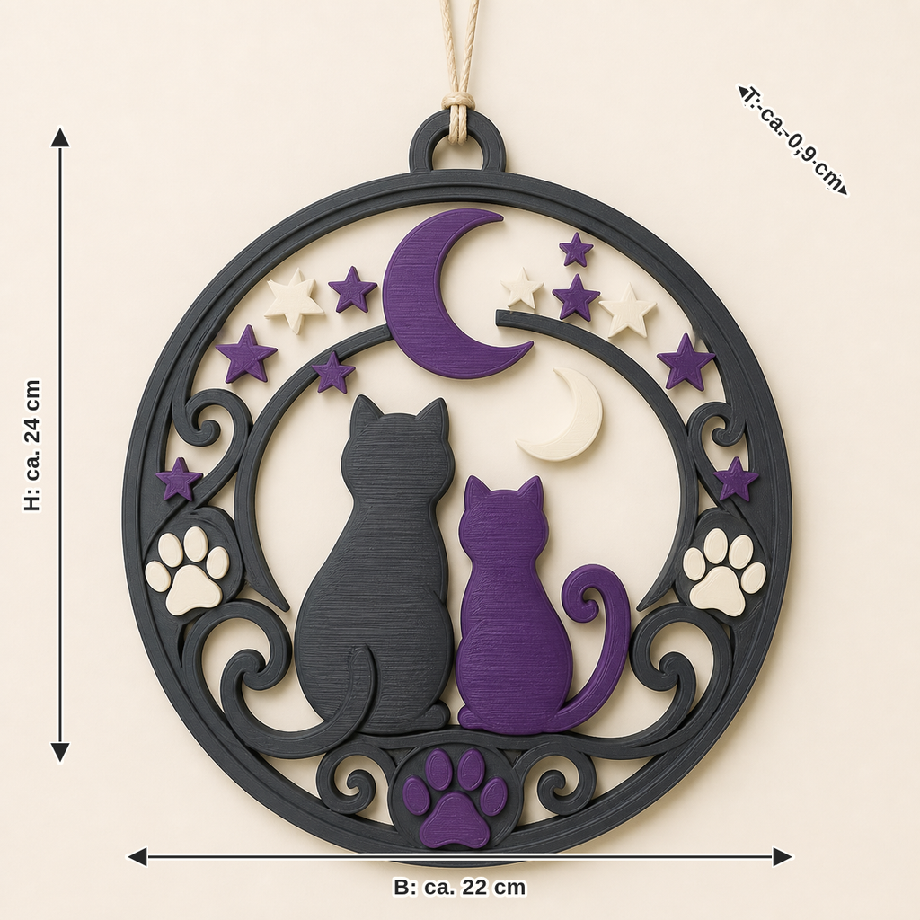 Maßbild für Magische Katze-Türhänger Pfotenportal: Breite ca. 22 cm, Tiefe ca. 0.9 cm, Höhe ca. 24 cm