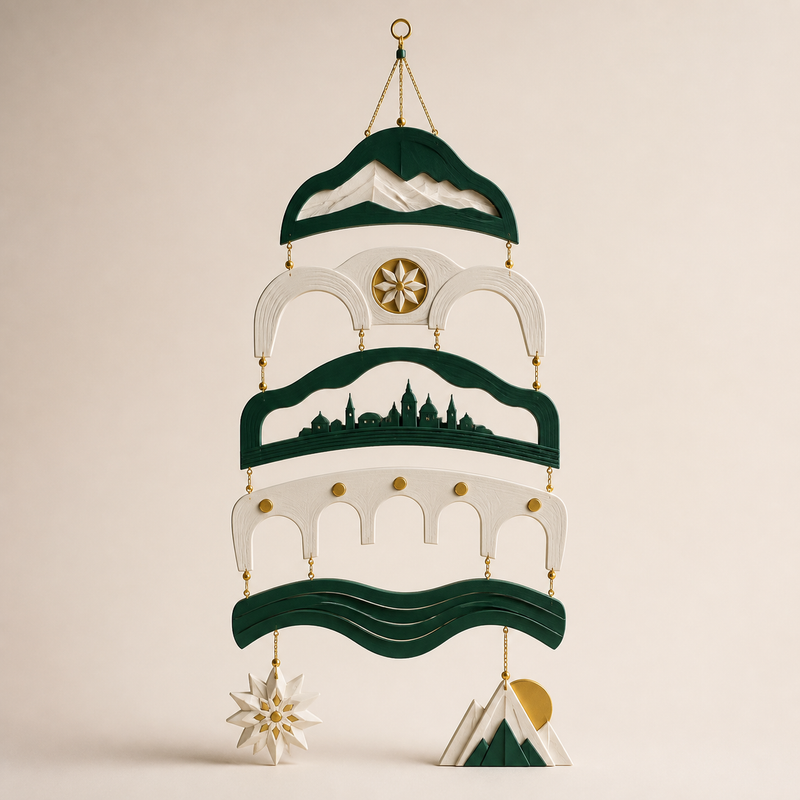 Mobile fortress arches – Salzburg from PETG on bright studio background