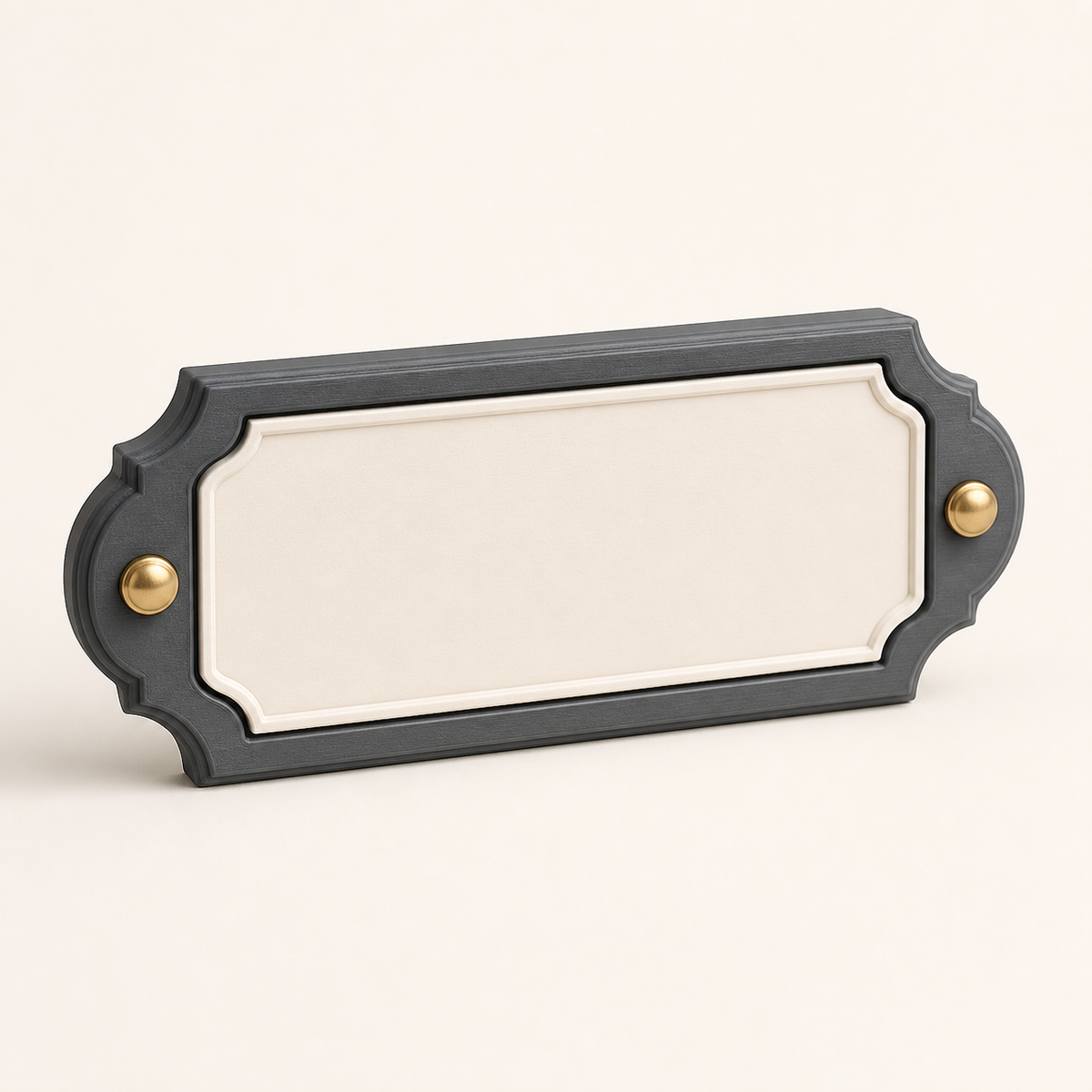 Name tag change frame – Timeless from PETG on bright studio background