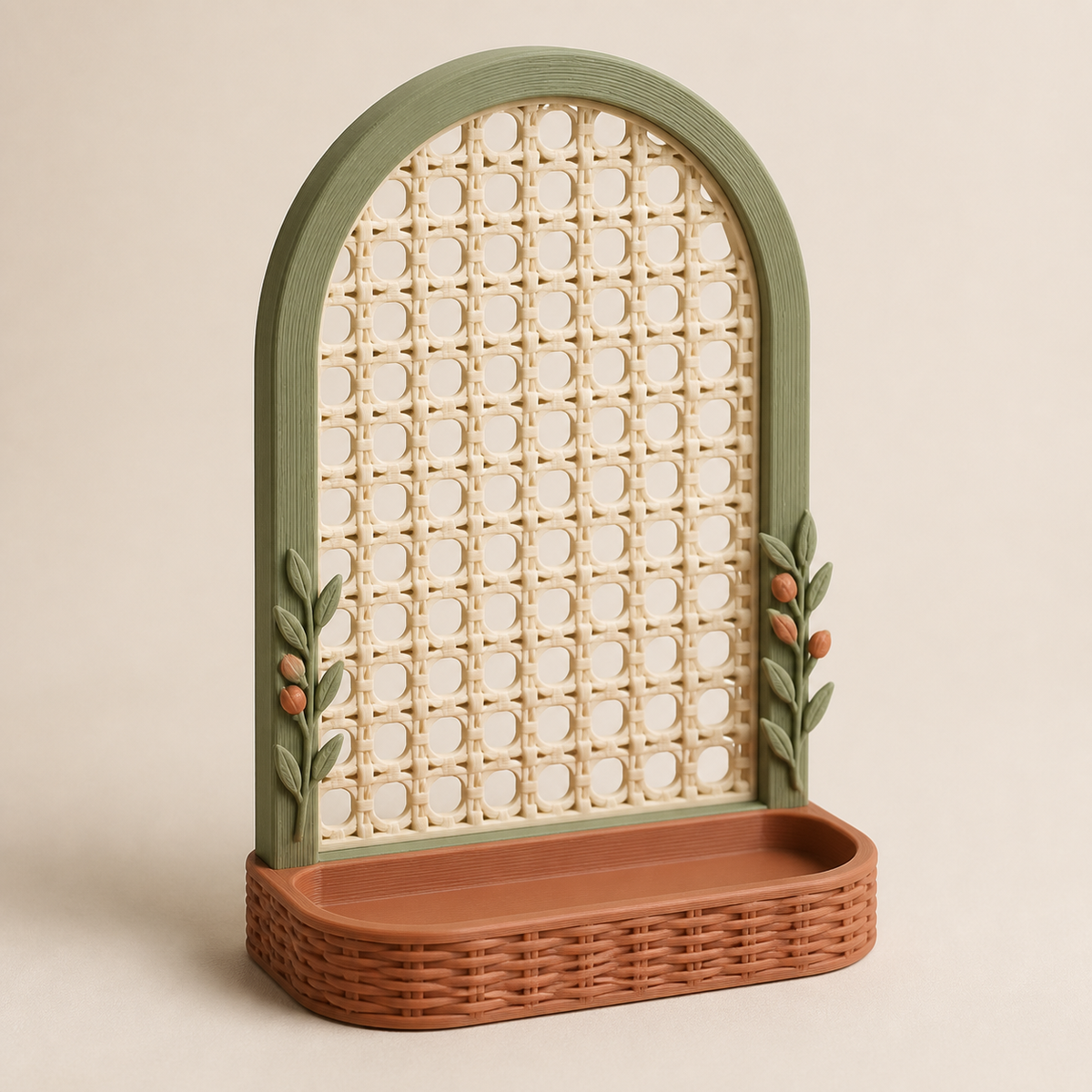 Earring holder arch window – country made of PETG on bright studio background