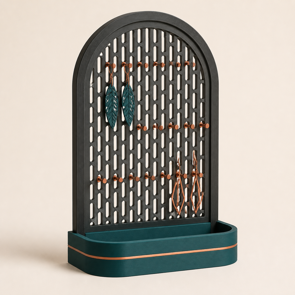 Earring holder arch window – Modern made of PETG on bright studio background