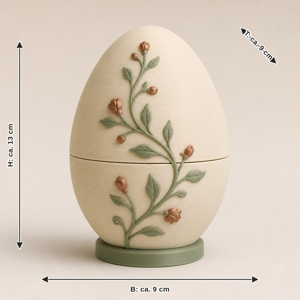 Dimensional image for Easter egg flower rank: width about 9 cm, depth about 9 cm, height about 13 cm