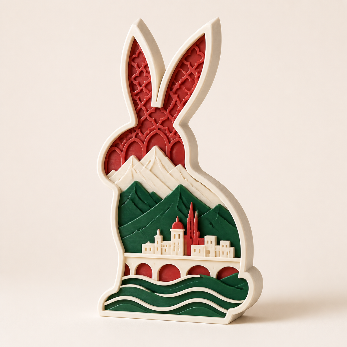 Easter figure Alpine rabbit – Salzburg from PETG on bright studio background