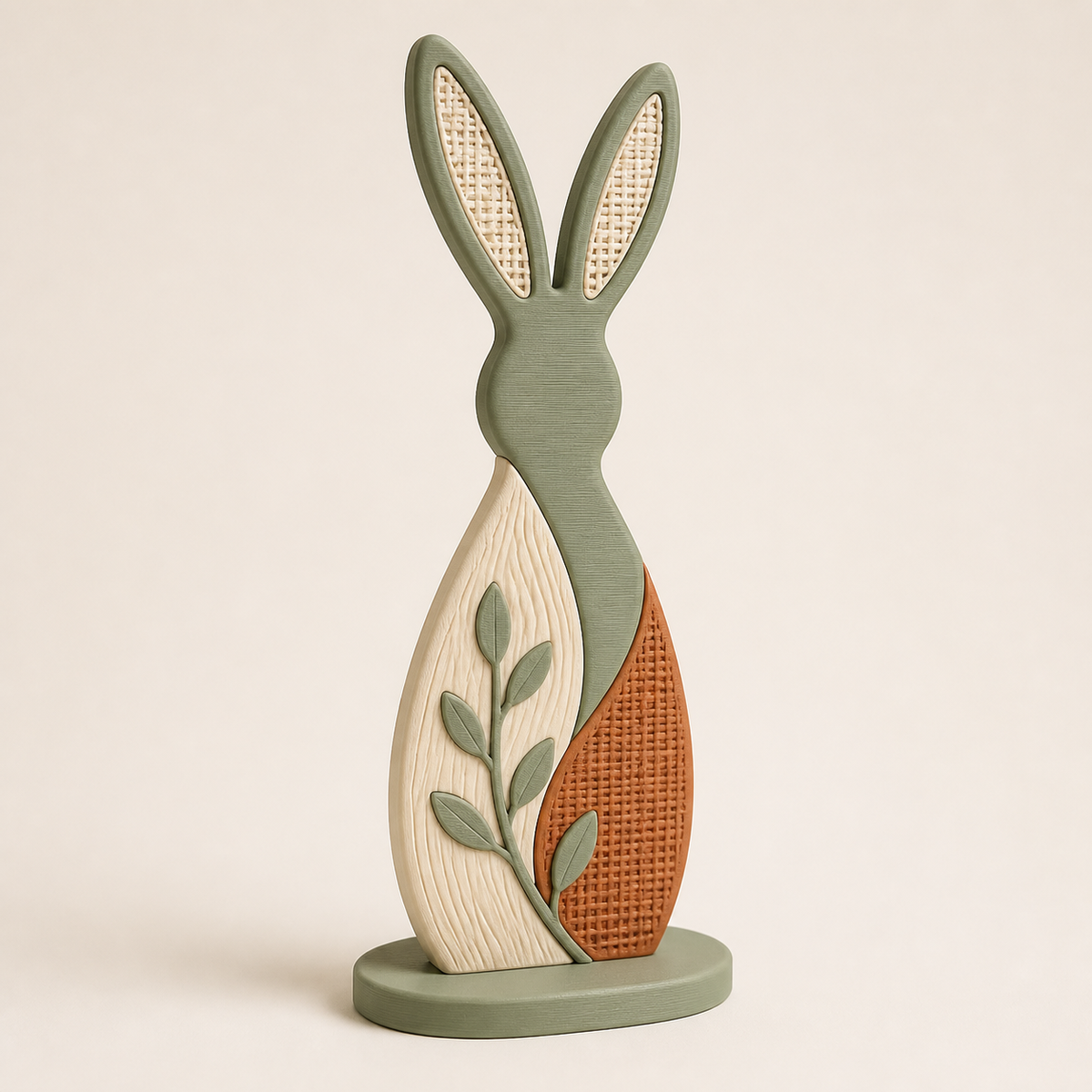 Easter figure rabbit shadow – country from PETG on bright studio background