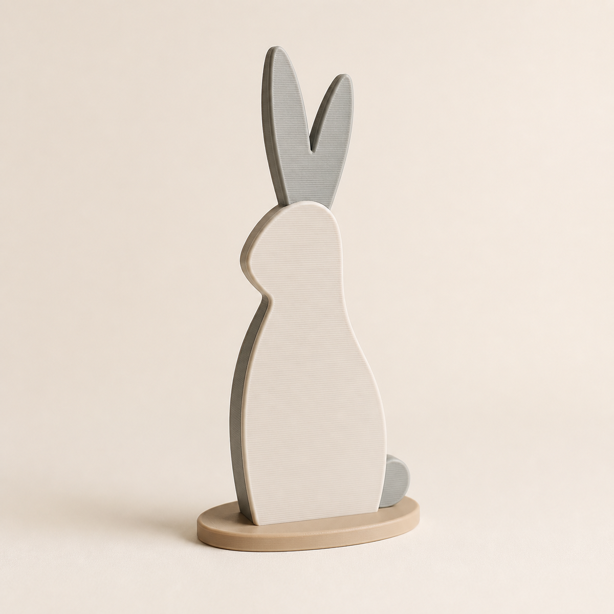 Easter figure rabbit shadow – minimalist made of PETG on bright studio background