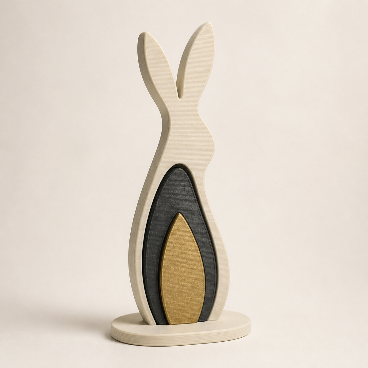 Easter figure rabbit shadow – Timeless from PETG on bright studio background