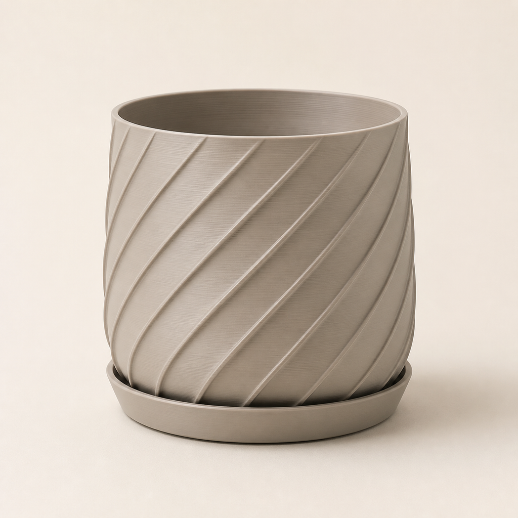 planter source form – minimalist from PETG on bright studio background