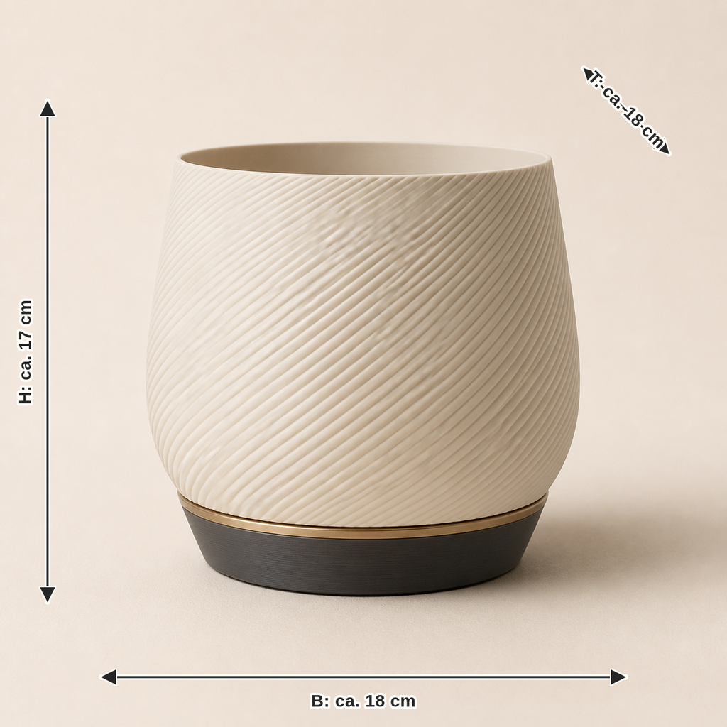 Measurement for planter source form – Timeless: width approx. 18 cm, depth approx. 18 cm, height approx. 17 cm