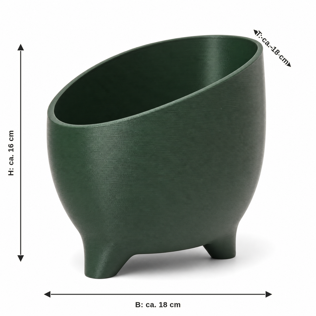 Dimensional image for planter emerald swing: width approx. 18 cm, depth approx. 18 cm, height approx. 16 cm