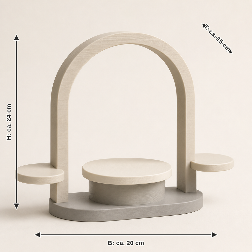 Dimensional image for Display stands Portal – minimalist: width approx. 20 cm, depth approx. 15 cm, height approx. 24 cm