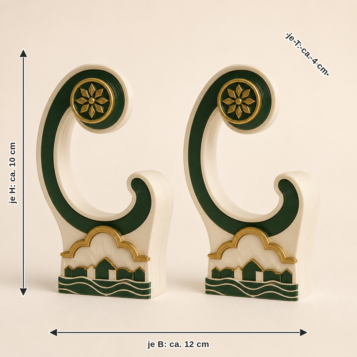 Measurement image for rack Salzachbogen – Salzburg: per width approx. 12 cm, depth approx. 4 cm, height approx. 10 cm