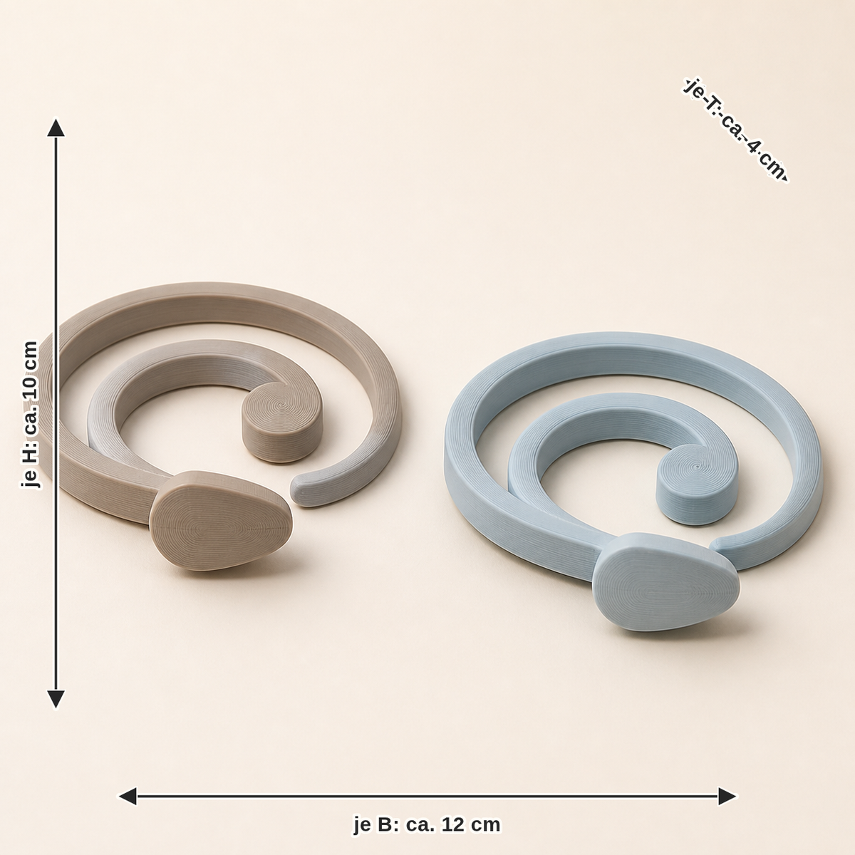 Dimensional image for barrel holder spiral bow – serene: per width approx. 12 cm, depth approx. 4 cm, height approx. 10 cm