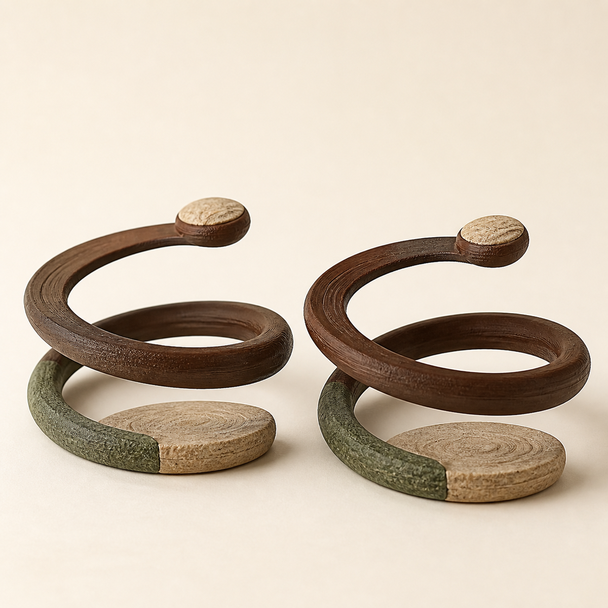 Spiral arch pen holder – rustic made of PETG on bright studio background