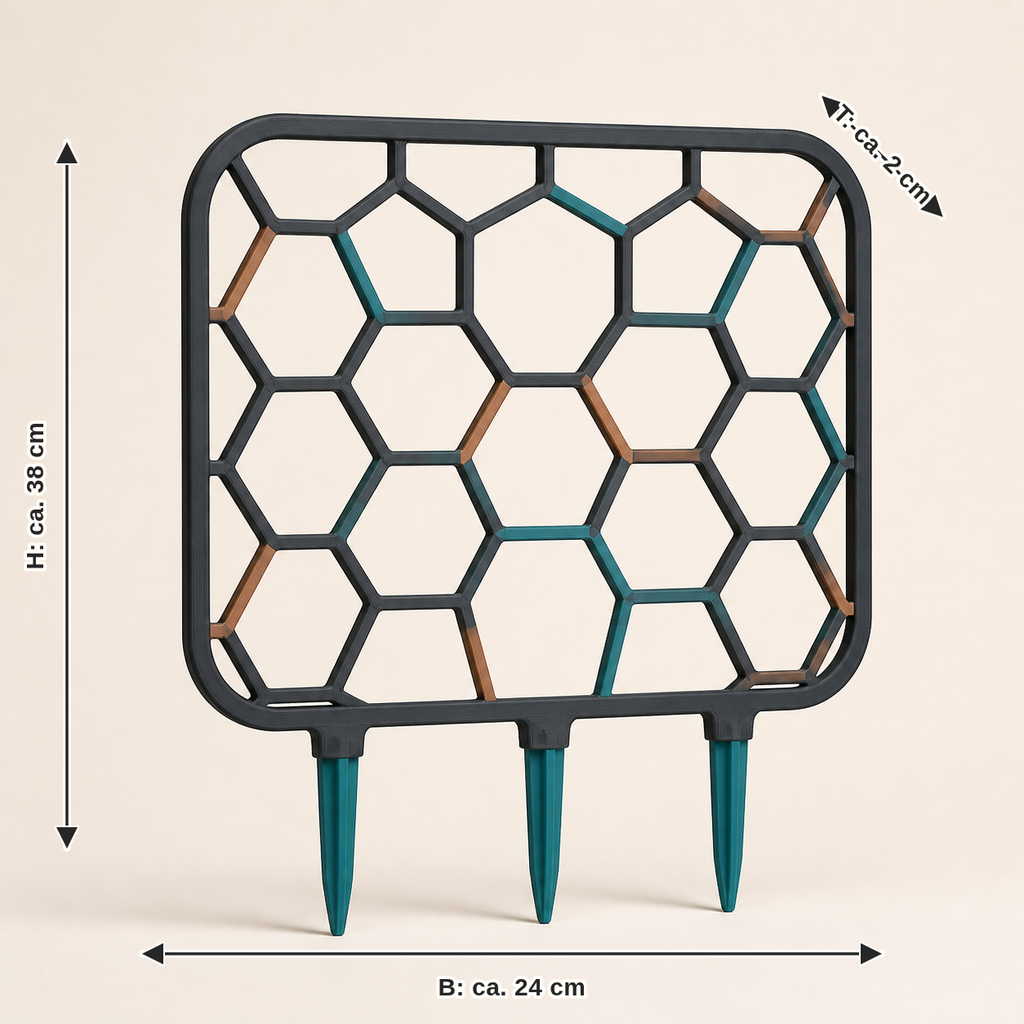 Measurement for honeycomb path – Modern: width approx. 24 cm, depth approx. 2 cm, height approx. 38 cm