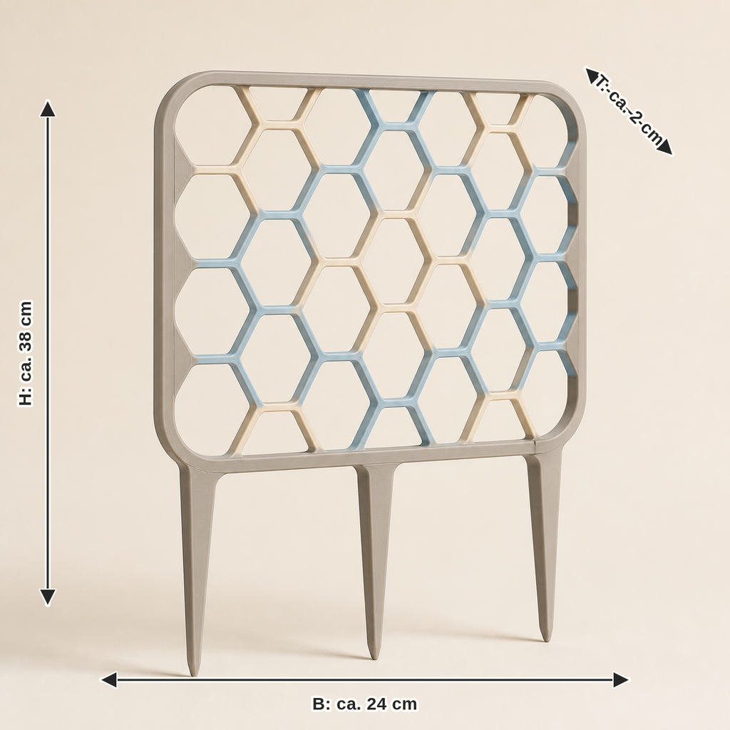 Measurement for honeycomb path – serene: width approx. 24 cm, depth approx. 2 cm, height approx. 38 cm