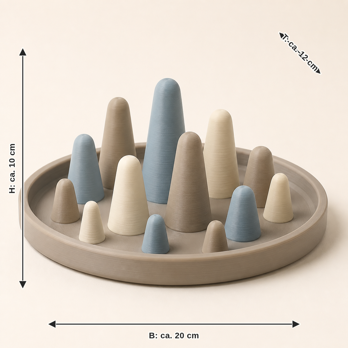 Measurement for ring tray Gipfelfeld – Serene: width approx. 20 cm, depth approx. 12 cm, height approx. 10 cm