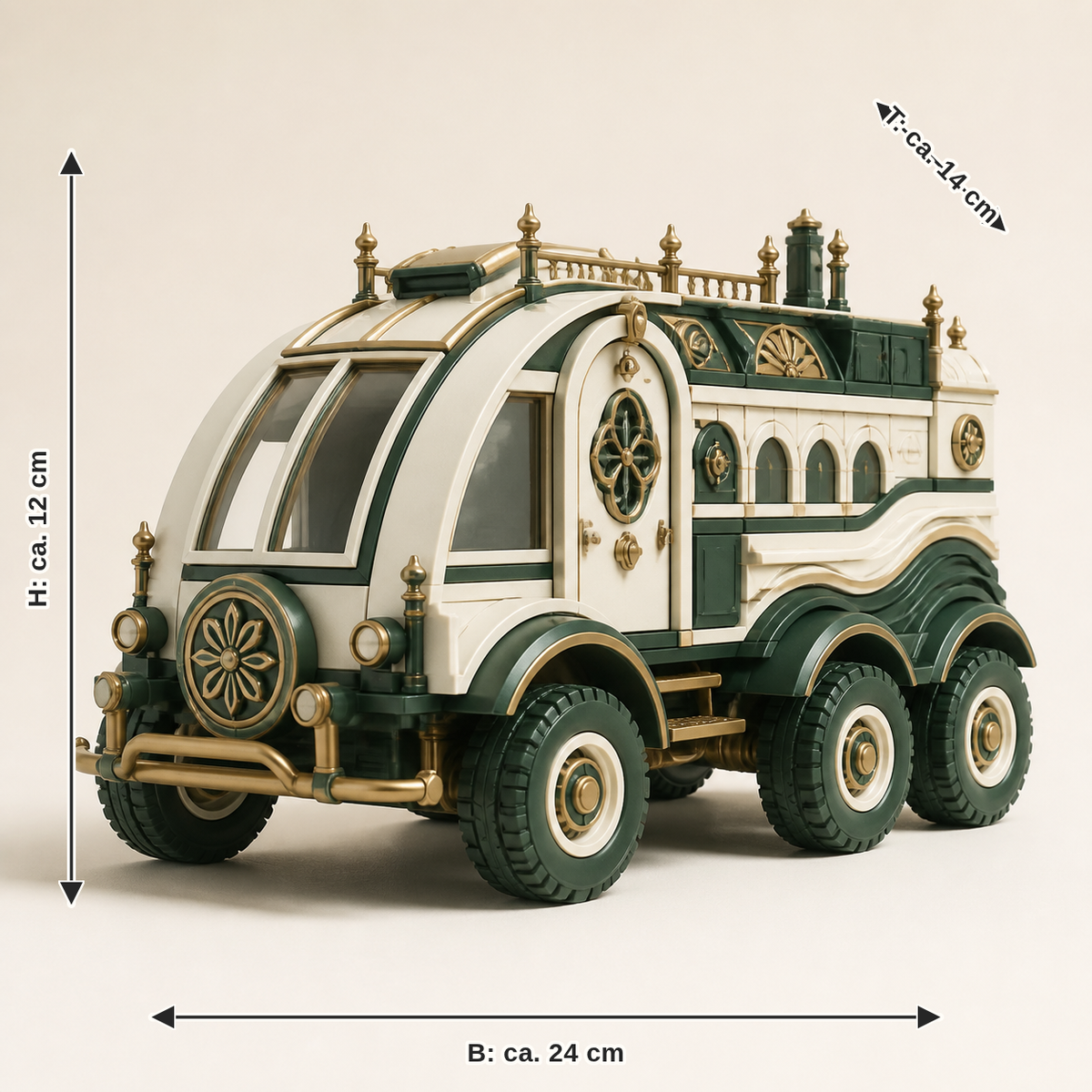 Dimensional image for Rover model fortress view – Salzburg: width about 24 cm, depth about 14 cm, height about 12 cm