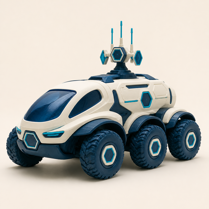 Rover model Orbit – Futuristic from PETG on bright studio background