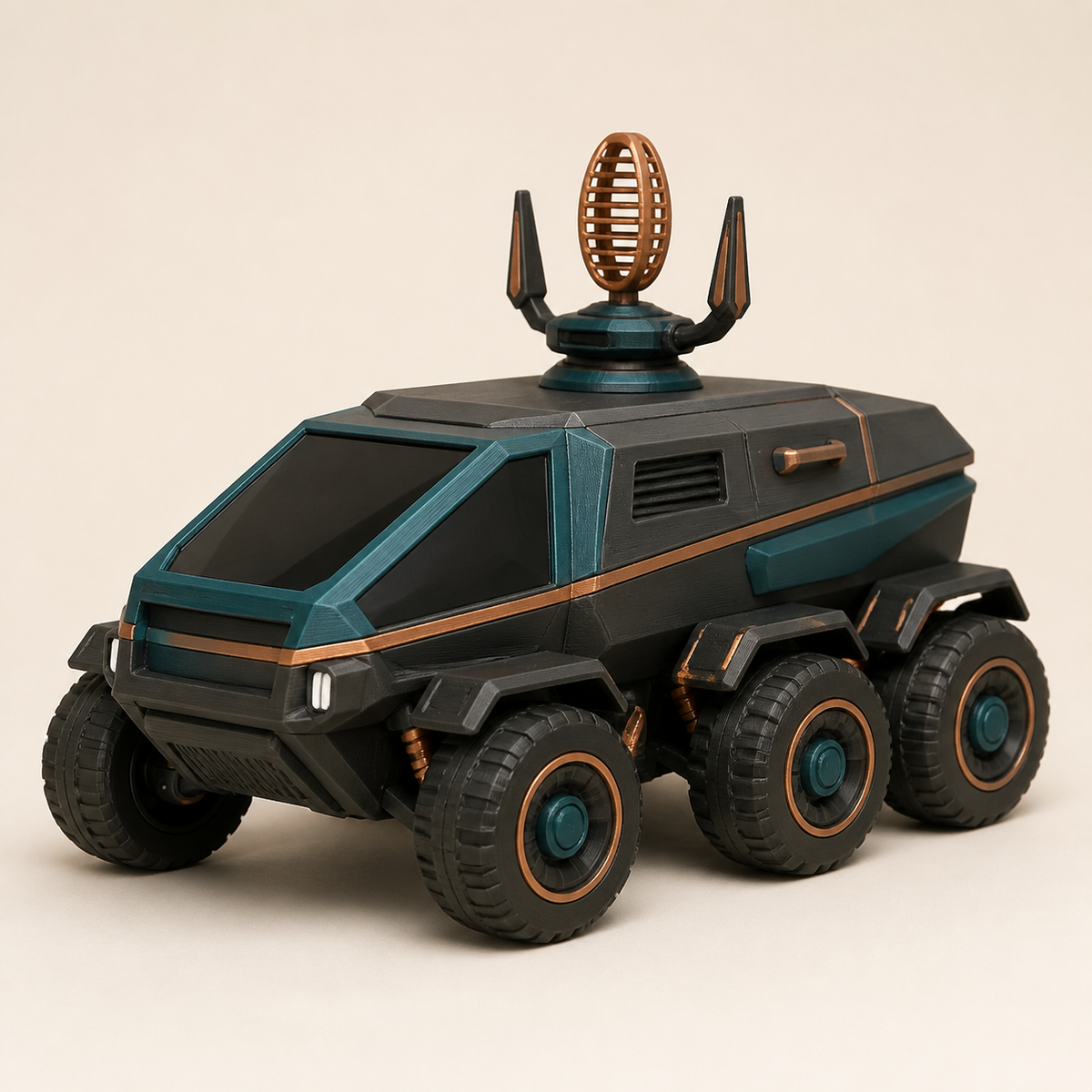 Rover-Modell Orbit – Modern aus PETG auf hellem Studiohintergrund