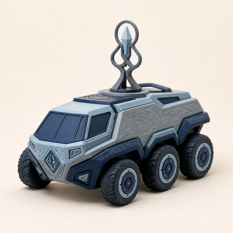 Rover-Modell Orbit – Nordisch & Mythisch aus PETG auf hellem Studiohintergrund