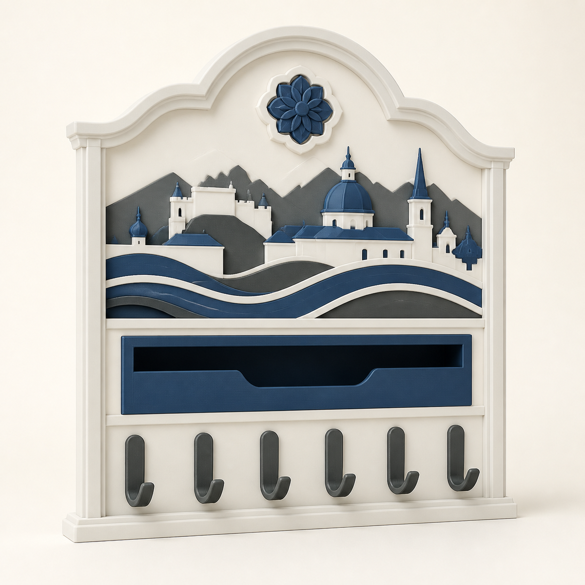 Key station Barockportal – Salzburg from PETG on bright studio background