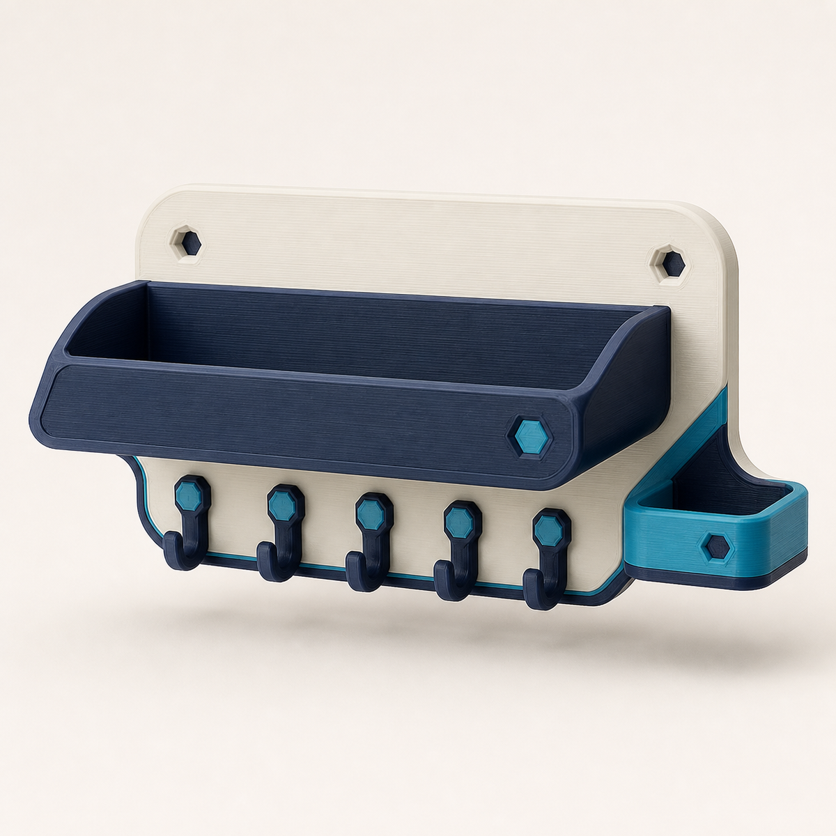 key rack mailbox – Futuristic from PETG on bright studio background