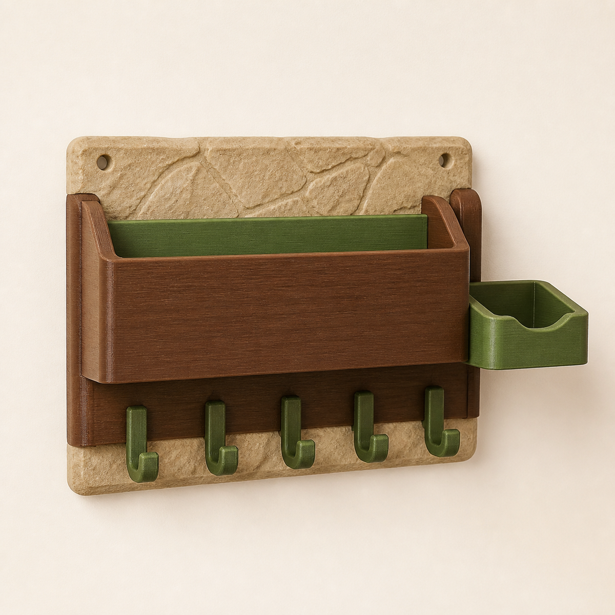 key rack mailbox – rustic from PETG on bright studio background