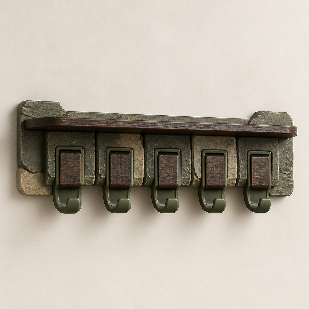 Key bar module hook – Rustic from PETG on bright studio background