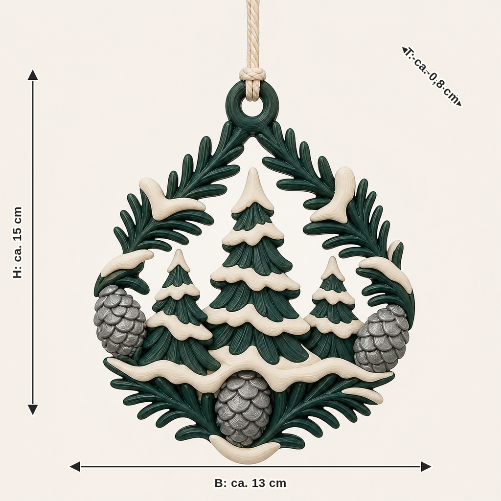 Winter branch: width approx. 13 cm, depth approx. 0.8 cm, height approx. 15 cm