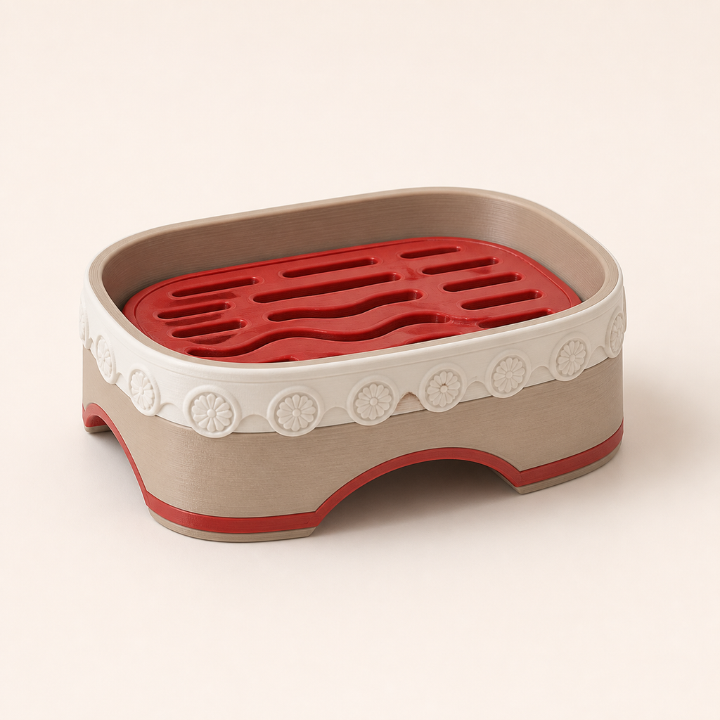 soap dish Rosette – Salzburg from PETG on bright studio background