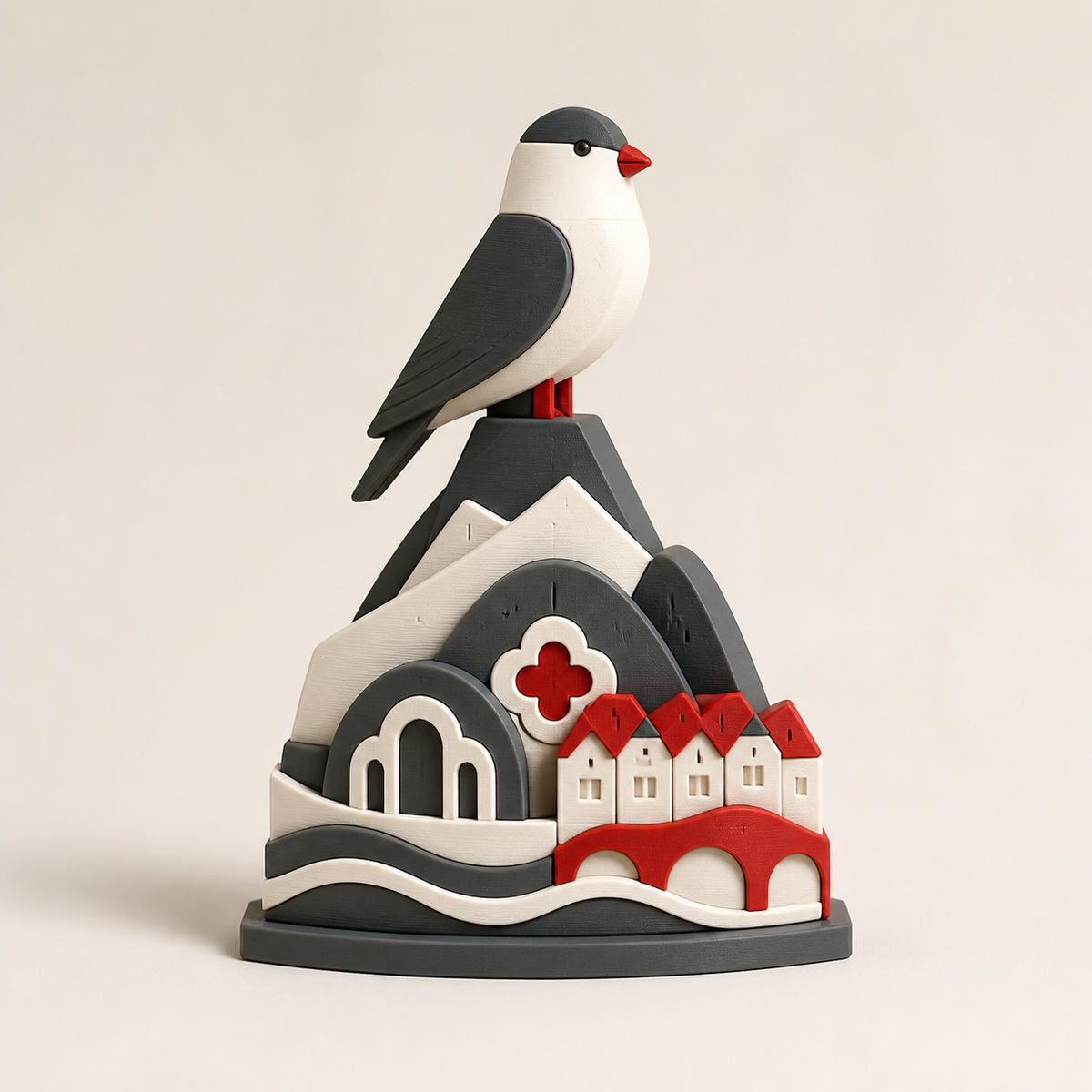Summer figure Alpenvogel – Salzburg from PETG on bright studio background