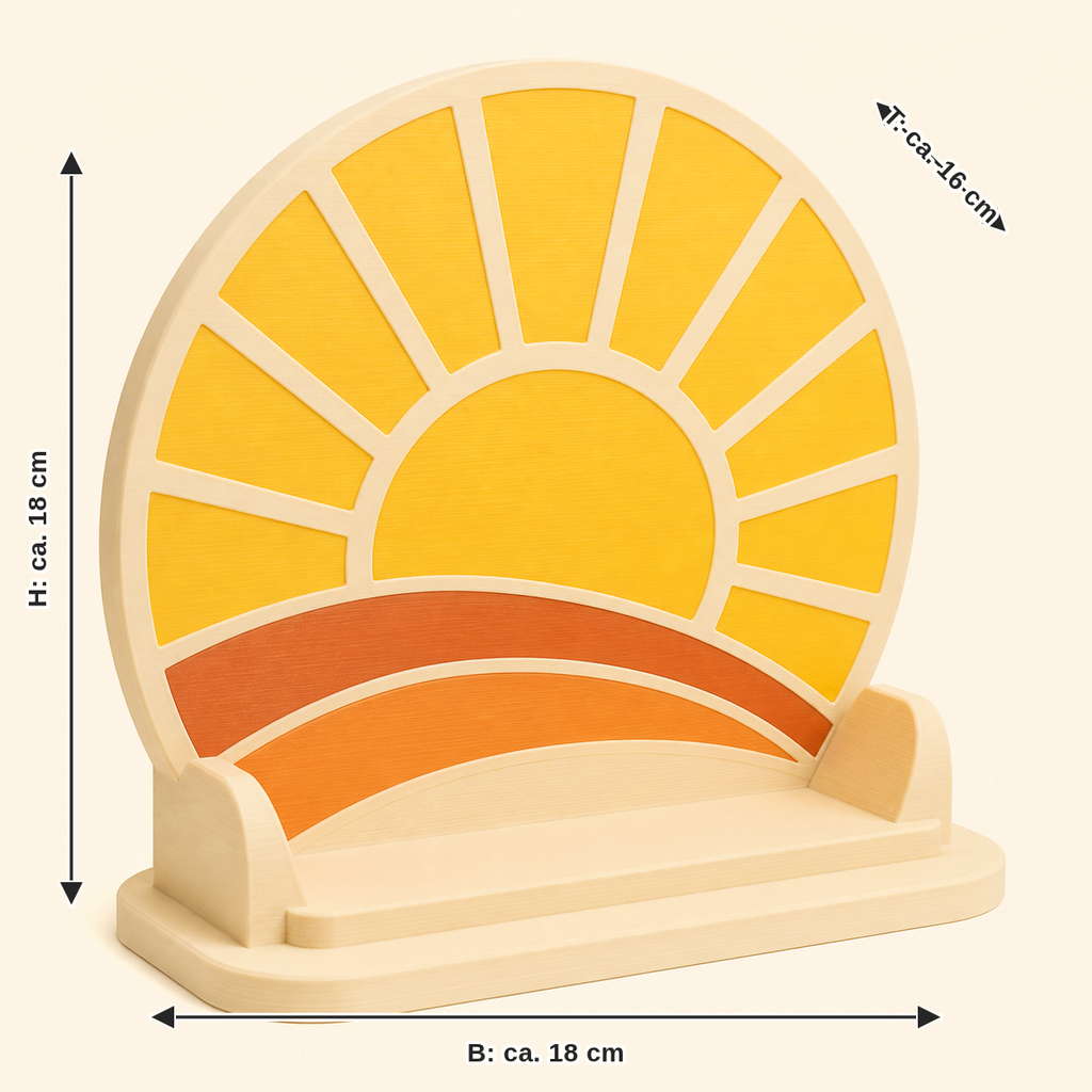 Measurement image for Sun-Display stands Summer bow: width approx. 18 cm, depth approx. 16 cm, height approx. 18 cm