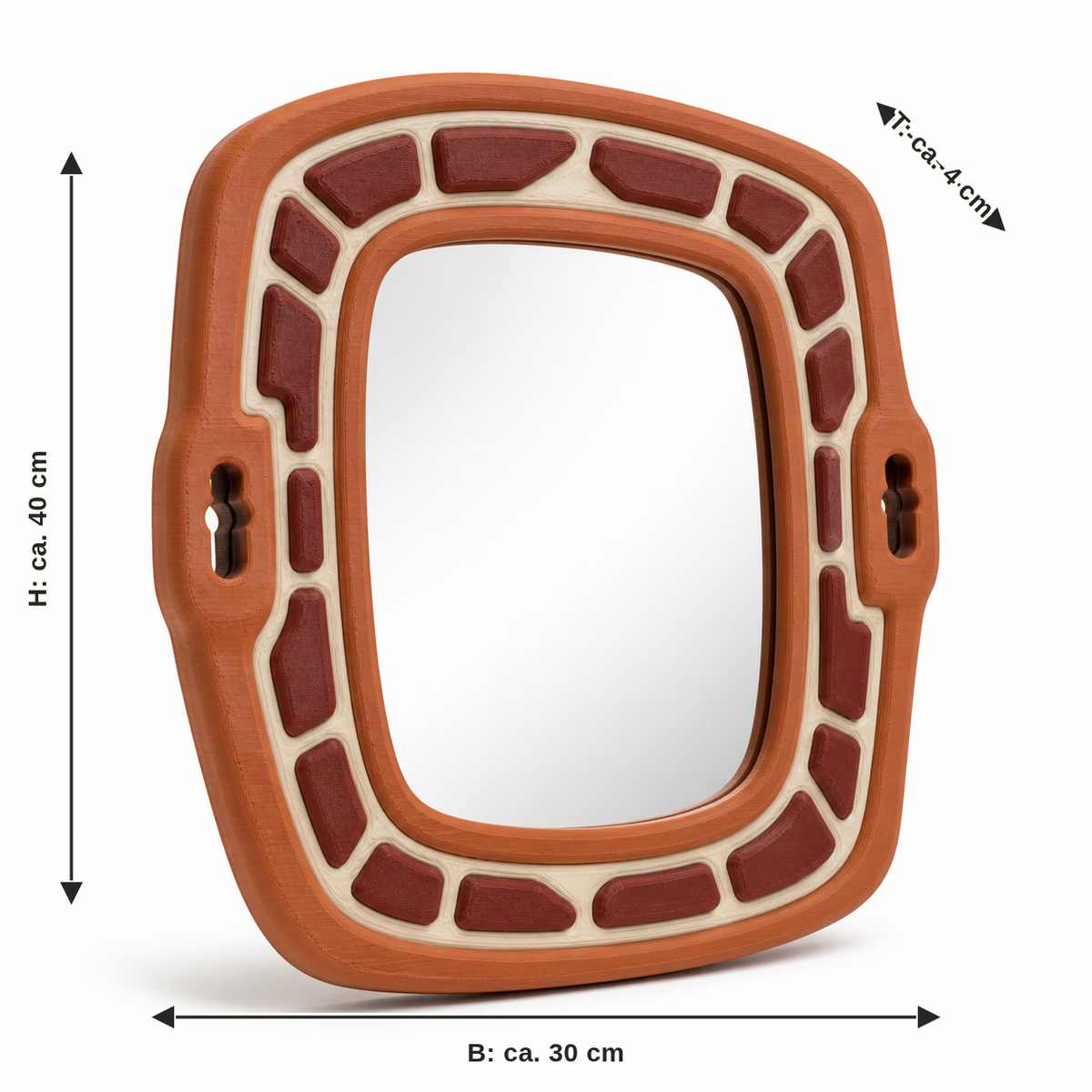 Dimensional image for Mirror frames Harvest gate: width approx. 30 cm, depth approx. 4 cm, height approx. 40 cm