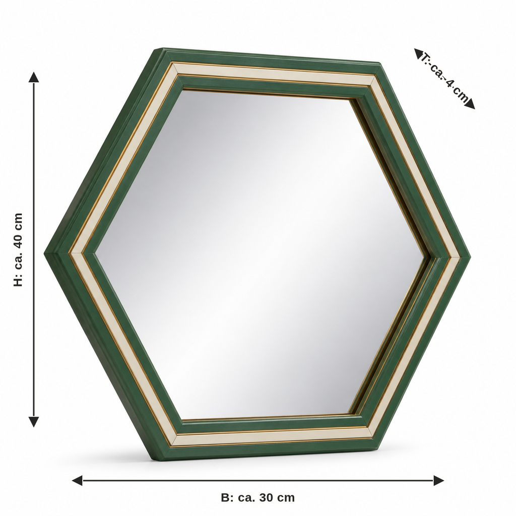 Dimensional image for mirror frames Emerald wave: width approx. 30 cm, depth approx. 4 cm, height approx. 40 cm
