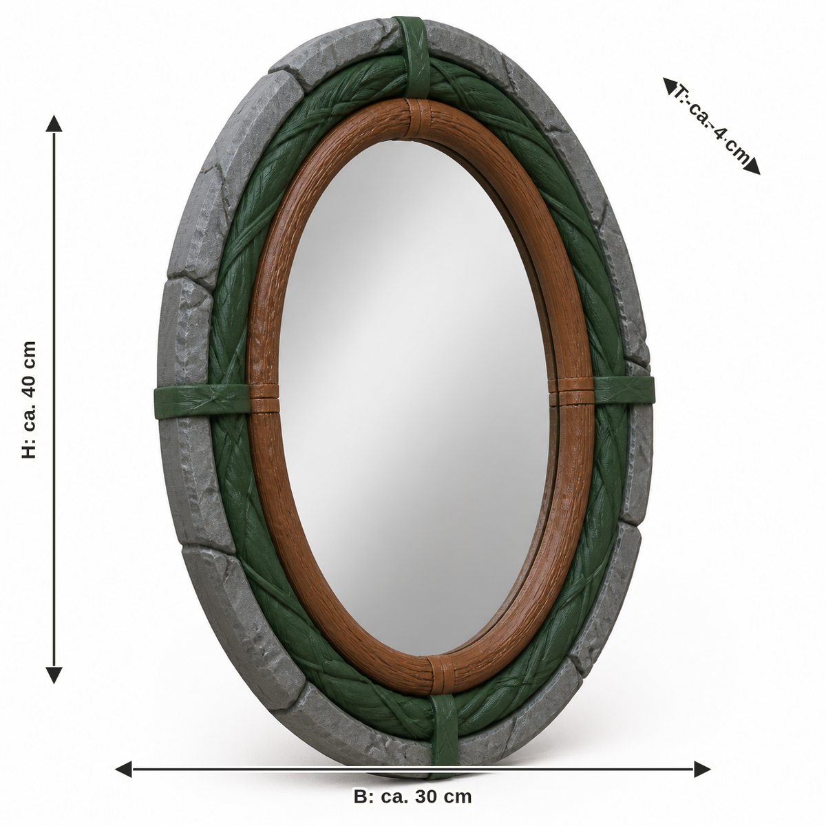 Dimensional image for Mirror frames Waldoval: width approx. 30 cm, depth approx. 4 cm, height approx. 40 cm