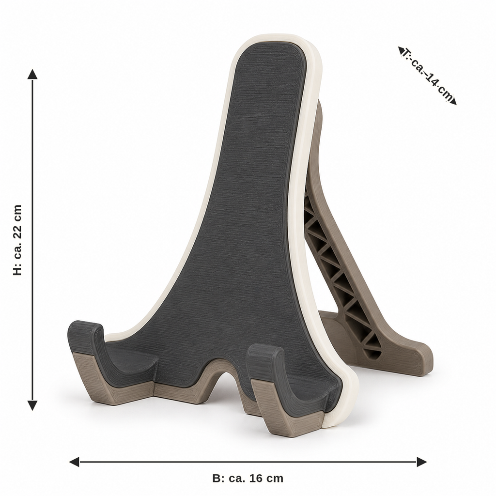 Dimensional image for stationery-Display stands in quiet natural tones: width approx. 16 cm, depth approx. 14 cm, height approx. 22 cm