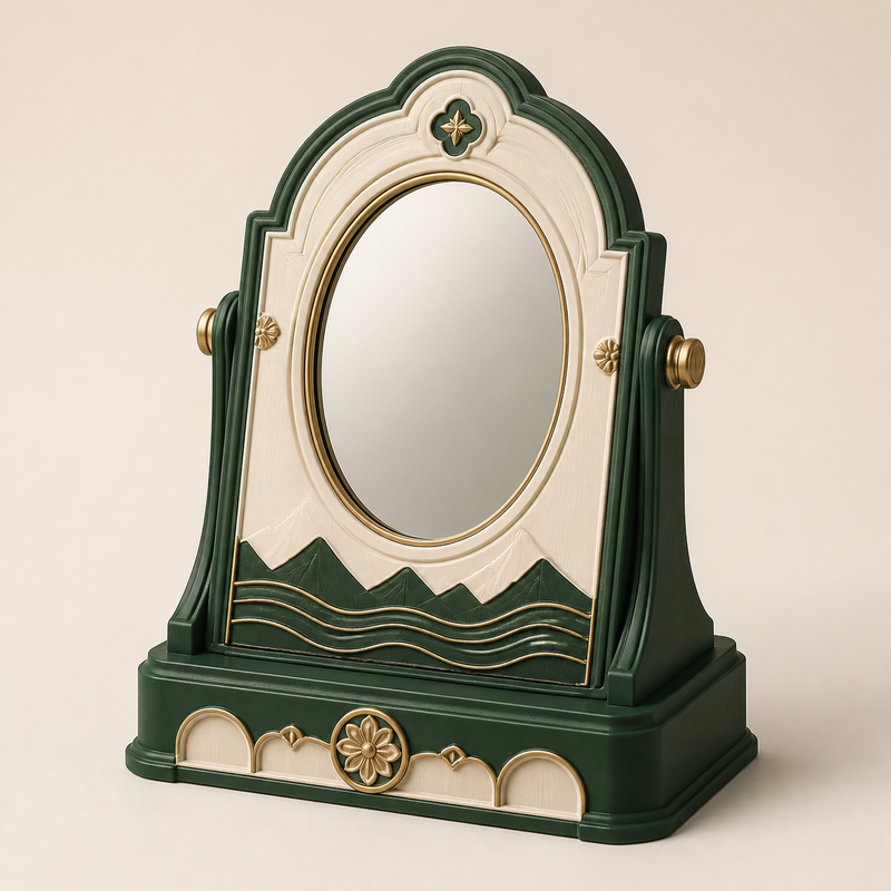 standing mirror Alpine comb – Salzburg from PETG on bright studio background