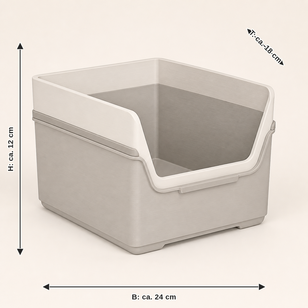 Dimensional image for stacked box window – minimalist: width approx. 24 cm, depth approx. 18 cm, height approx. 12 cm
