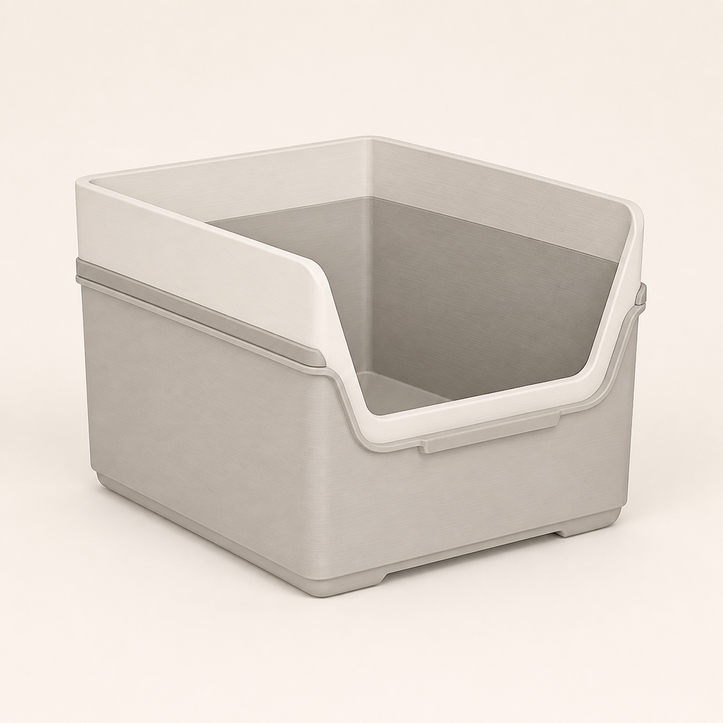 Stack box viewing window – minimalist made of PETG on bright studio background