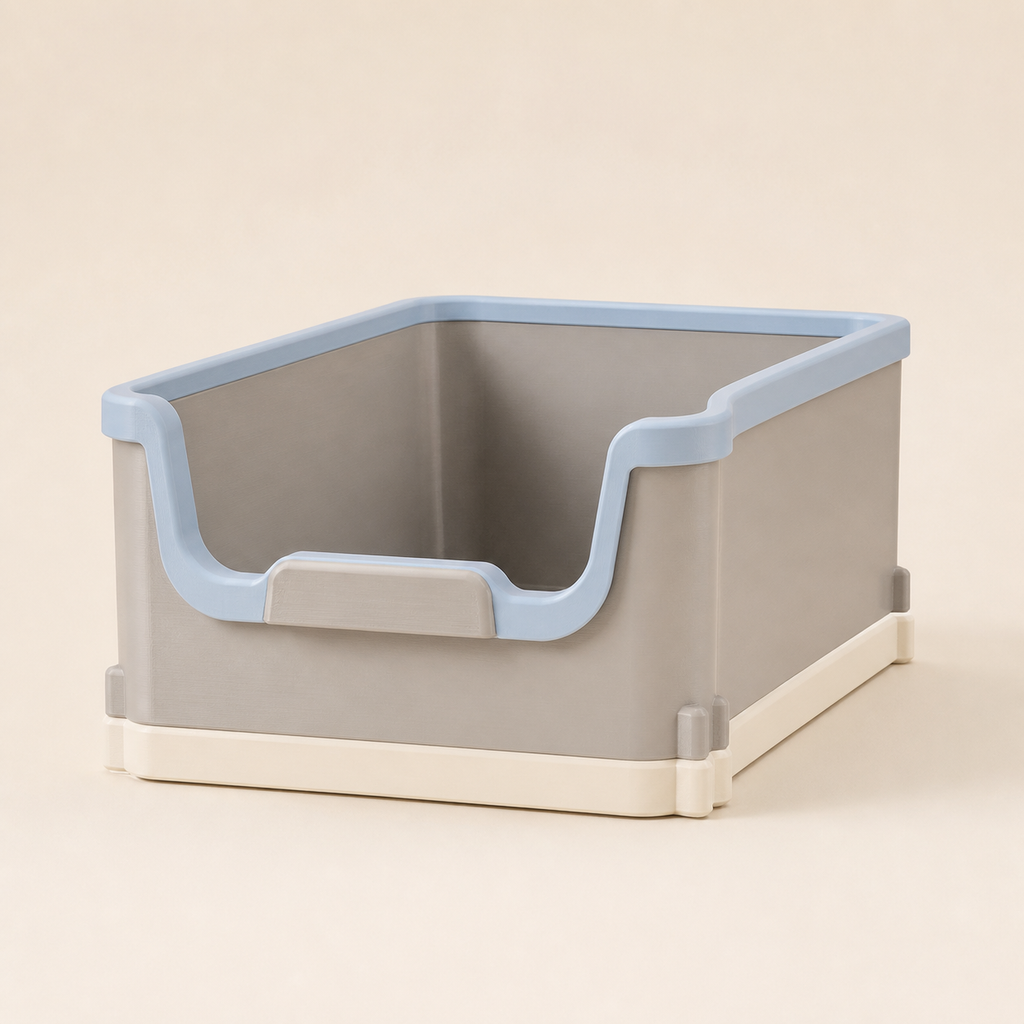 Stack box viewing window – serene made of PETG on bright studio background