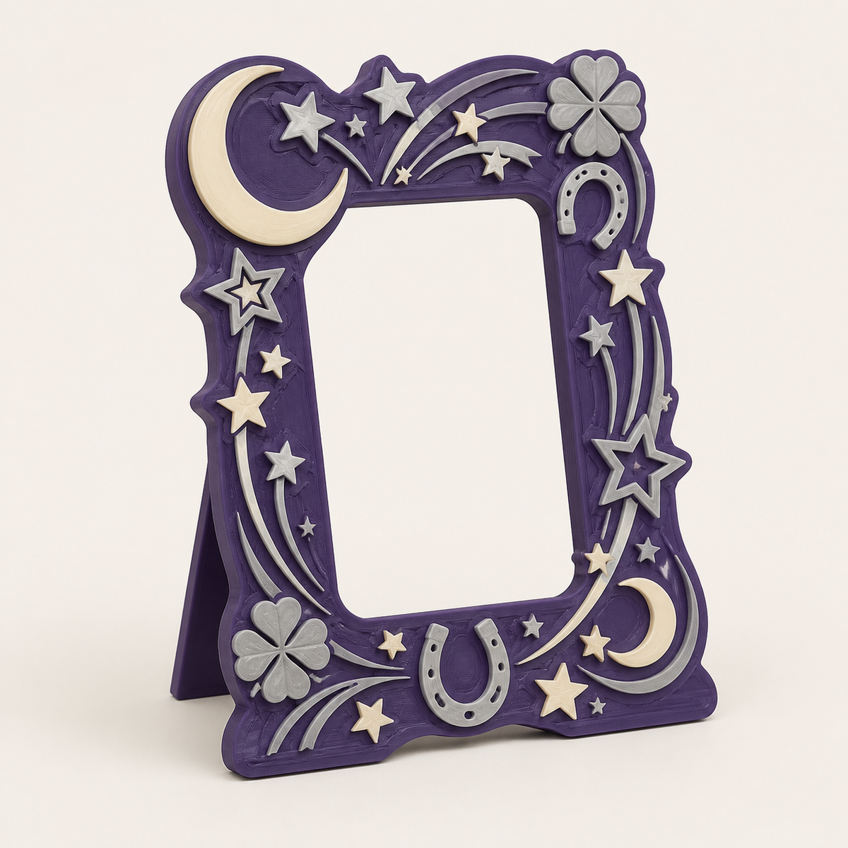Night portal in 3D printed PETG in dark purple, silver grey, cream