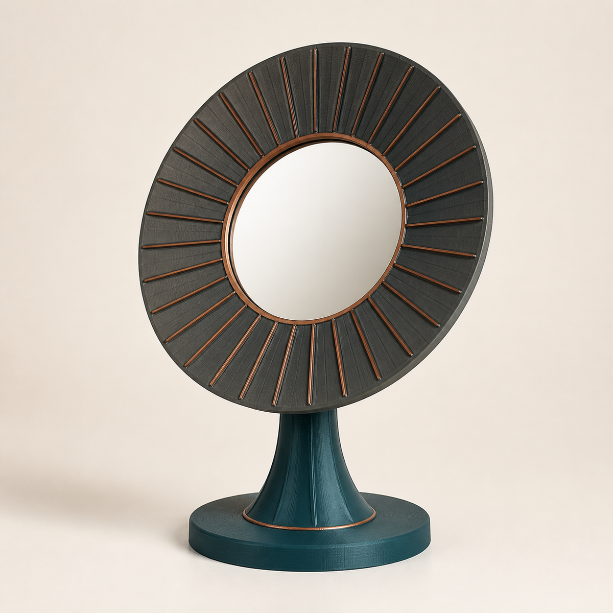 tabletop mirror sun wreath – Modern made of PETG on bright studio background