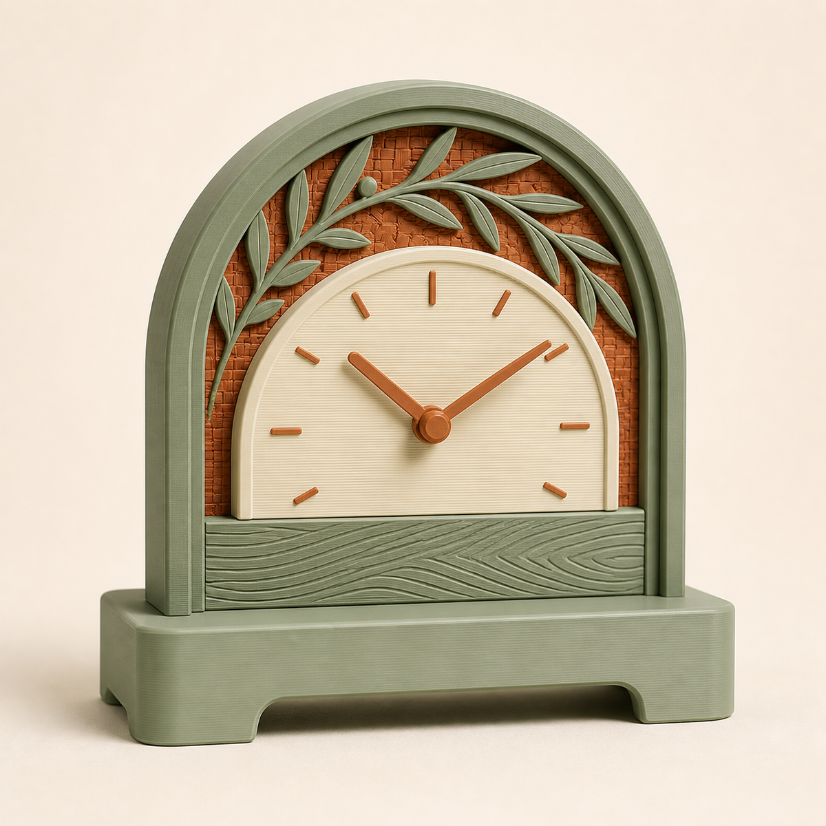 table clock arc time – Country from PETG on bright studio background