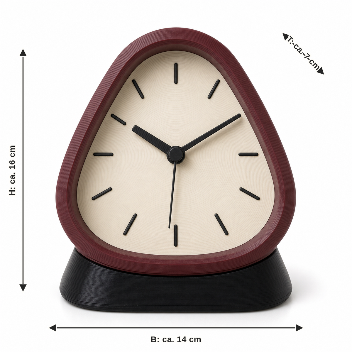Measurement for table clock Bordeaux bow: width approx. 14 cm, depth approx. 7 cm, height approx. 16 cm