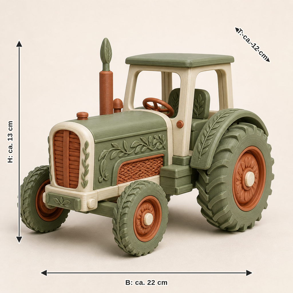 Measurement for tractor model Feldwerk – Country: width approx. 22 cm, depth approx. 12 cm, height approx. 13 cm